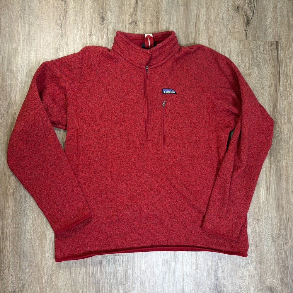 Patagonia Men's Better Sweater Red 1/4 Zip XL Fleece Fall Spring Pullover